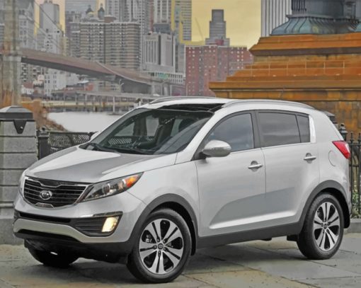 White Kia Sportage paint by numbers