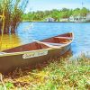 Wooden Boat Near Lake paint by number