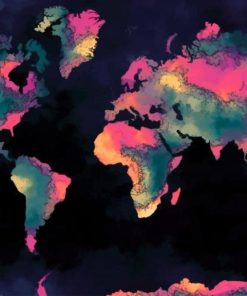 World Map Artwork paint by number