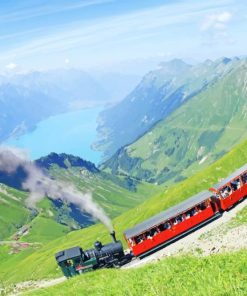 Amazing Drone View Of Train In Switzerland paint by numbers