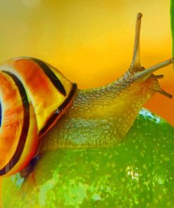 Colorful Snail On Green Mango Fruit paint by numbers