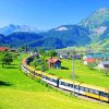 Golden Pass Scenic Train Running Between Lucerne And Interlaken paint by numbers