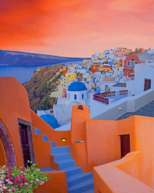 Santorini Island paint by numbers