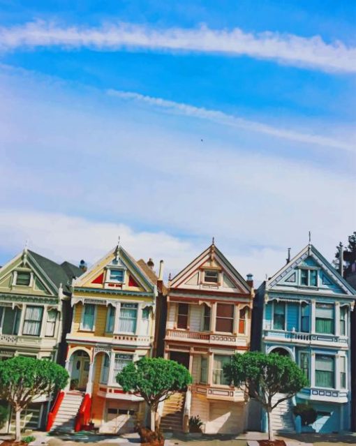 California San Francisco Houses paint by numbers