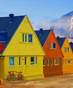 Colorful Houses paint by numbers