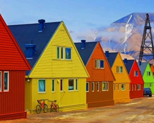 Colorful Houses paint by numbers