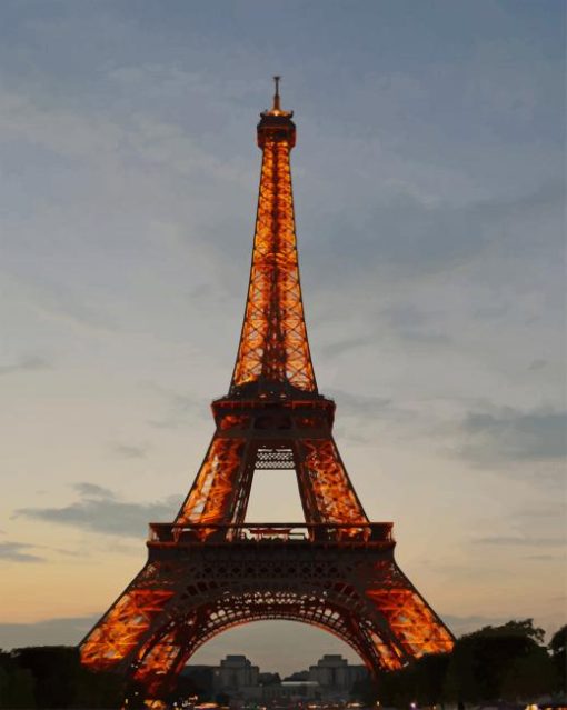 Paris Eiffel Tower In Sunset paint by numbers