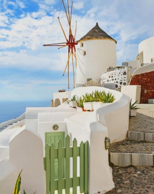 Santorini Island Greece paint by numbers