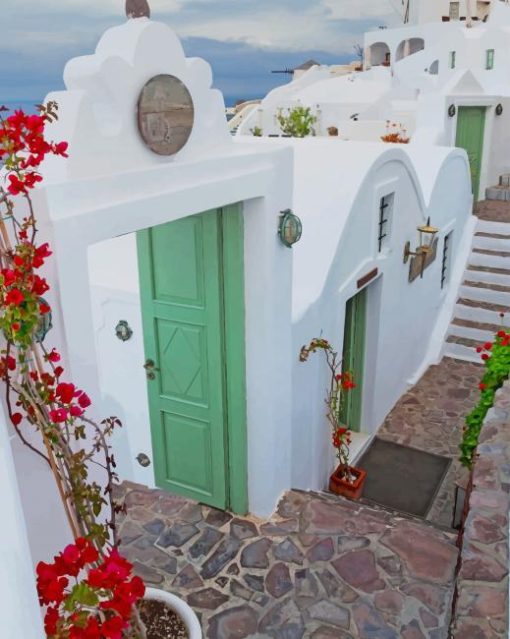 Santorini Island In Greece paint by numbers