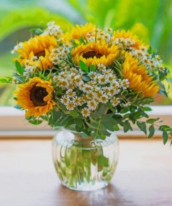 Sunflower Vase paint by numbers