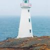 White Lighthouse On Beach paint by numbers