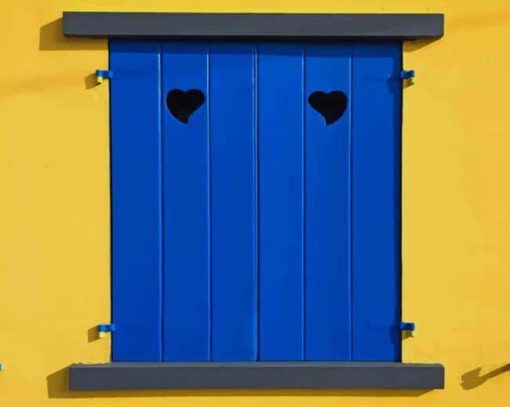 Yellow And Blue Window paint by numbers