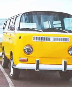 Yellow Van On Beach paint by numbers