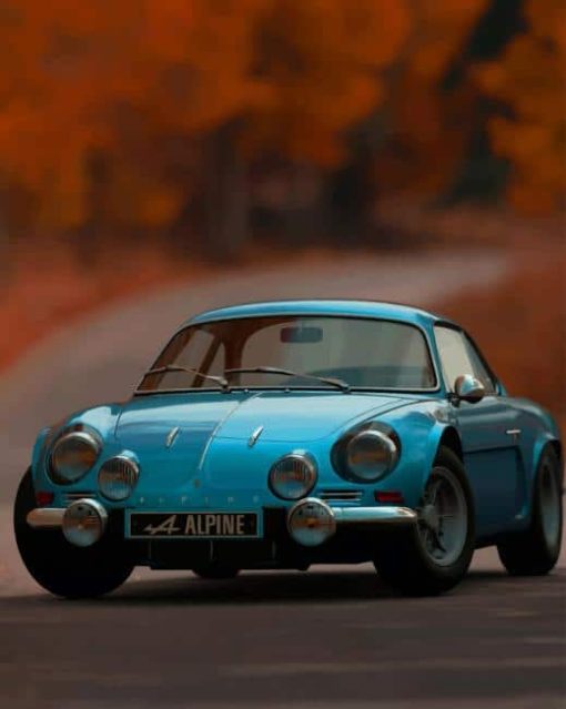 Blue Alpine Car In Nature paint by numbers