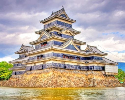 Castle Japan Matsumoto paint by numbers