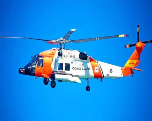 Coast Guard Helicopter In The Sky paint by numbers