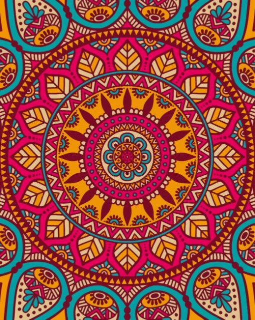 Colorful Mandala paint by numbers