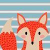 Cute Orange Fox Illustration paint by numbers