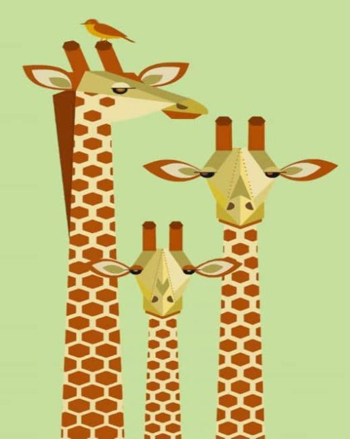 Giraffes illustration paint by numbers