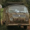 Gray Volkswagen Kombi In Forest paint by numbers