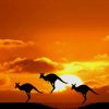 kangaroos silhouette paint by numbers