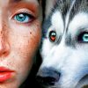 Heterochromia Husky And Owner paint by numbers