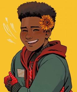 Miles Morales Sunflower paint by numbers