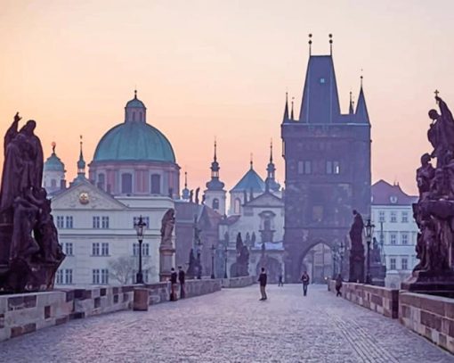 Prague Czech Republic Charles Bridge paint by numbers