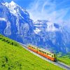 Switzerland Train Wallpaper paint by numbers