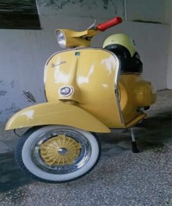 Yellow Scooter Vespa paint by numbers