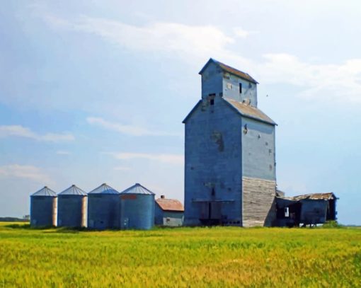 Abandoned Prairie Elevator paint by numbers