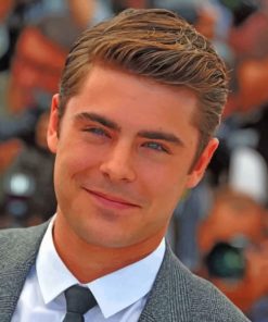 Actor Zac Efron paint by numbers