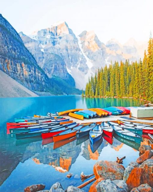 Alberta Moraine Lake paint by numbers