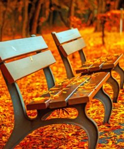 Autumn Benches Paint By Numbers