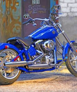 Blue Motor Cycle Paint By Numbers