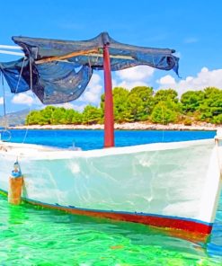 Boat In Croatian Beach paint by numbers