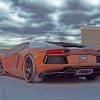 Brown Lamborghini Car paint by numbers