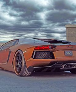 Brown Lamborghini Car paint by numbers