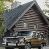 Cabin House And Classic Jeep Grand Wagoneer paint by numbers