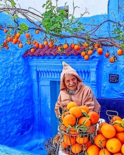 Chefchaouen The Blue Pearl paint by numbers