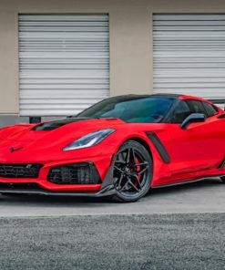 Red Metallic Chevrolet Corvette ZR1 paint by numbers