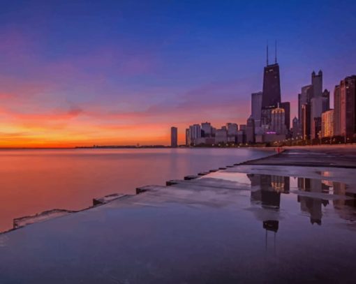 Chicago Sunset Paint By Numbers