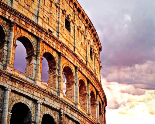 Colosseum Ancient Building Wreckage In Rome