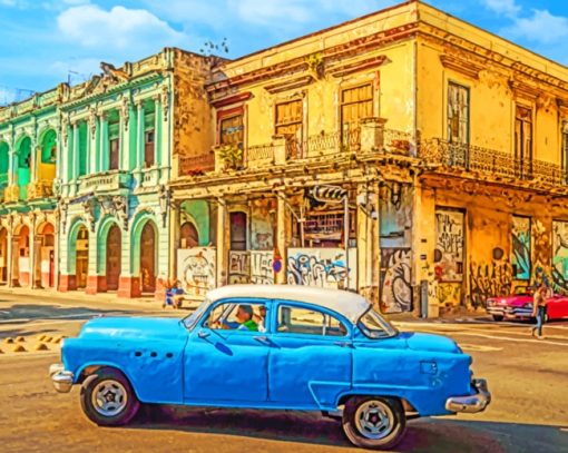 Cuba Houses In Havana Street Paint By Numbers