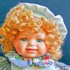 Curly Golden Haired Porcelain Doll paint by numbers