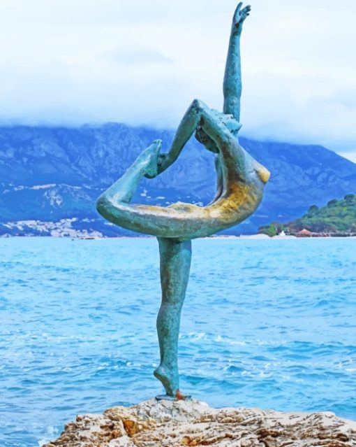 Dancer Statue In Budva Montenegro paint by numbers