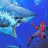 Deadpool Angry shark Paint By Numbers