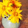 Decoration Vase With Yellow Flowers paint by numbers