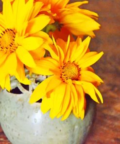 Decoration Vase With Yellow Flowers paint by numbers