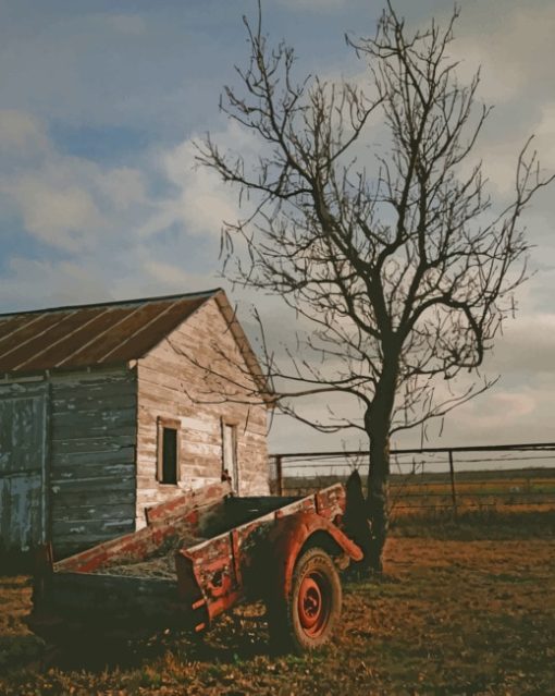 Deserted Farm House paint by numbers